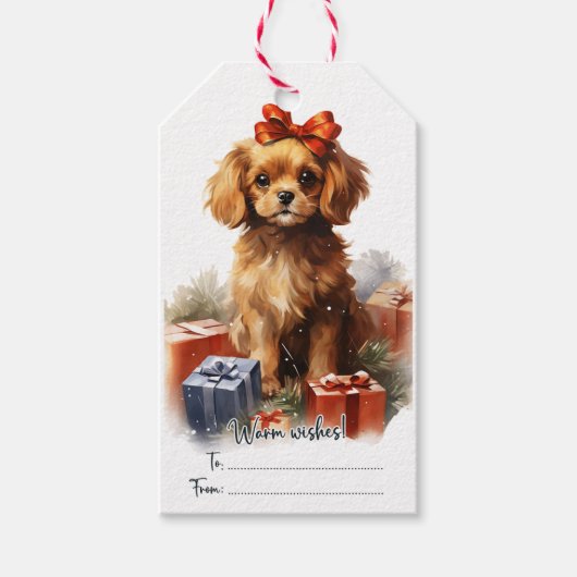 Cute Cocker Spaniel Dog Cadeaulabel (Voorkant)