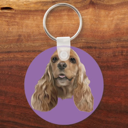 Cute Cocker Spaniel Dog Sleutelhanger (Voorkant)