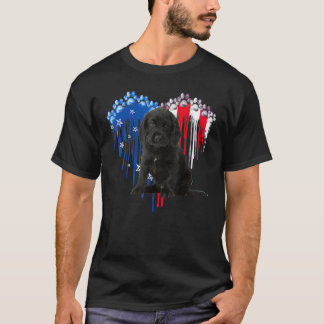 Cute Cocker Spaniel Dog Usa Heart America 4th Of J T-shirt