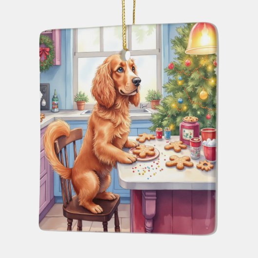 Cute Cocker Spaniel Gingerbread Baking Christmas Keramisch Ornament (Links)