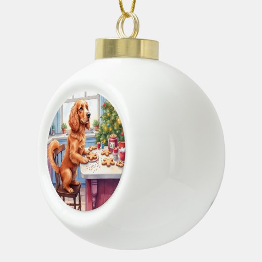 Cute Cocker Spaniel Gingerbread Baking Christmas Keramische Bal Ornament (Rechts)