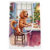 Cute Cocker Spaniel Gingerbread Baking Christmas Medium Cadeauzakje (Achterkant)