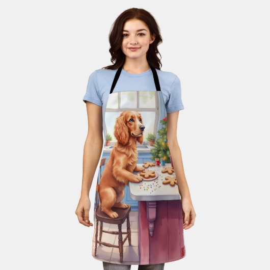 Cute Cocker Spaniel Gingerbread Baking Christmas Schort (Gedragen)