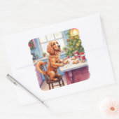 Cute Cocker Spaniel Gingerbread Baking Christmas Vierkante Sticker (Envelop)