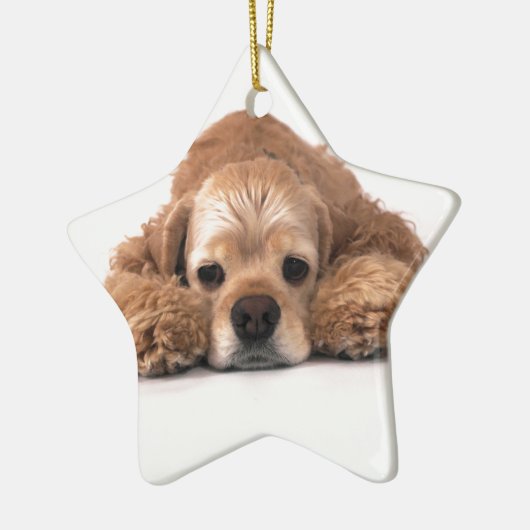 Cute Cocker Spaniel Keramisch Ornament (Links)