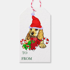 Cute Cocker Spaniel-kerstcadeaus Cadeaulabel