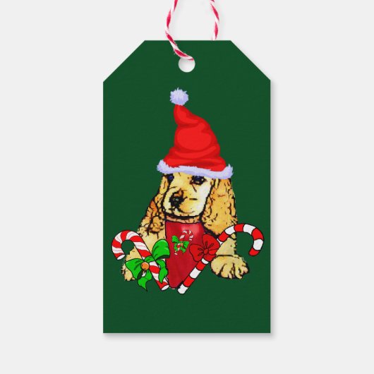 Cute Cocker Spaniel-kerstcadeaus Cadeaulabel (Achterkant)