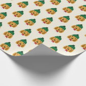 Cute Cocker Spaniel met een Pet Pattern kerst Cadeaupapier (Hoek)