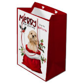 Cute Cocker Spaniel Puppy Kerstmis Medium Cadeauzakje (Achterkant Gekanteld)