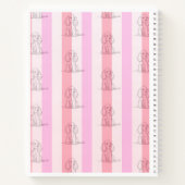 Cute Cocker Spaniel Puppy Pink Striped Notebook Notitieboek (Achterkant)
