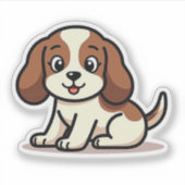 Cute Cocker Spaniel Puppy Sticker – Grote Ogen (Voorkant)