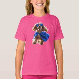 Cute Cocker Spaniel Superhelden T-Shirt voor Kinde