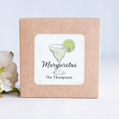 Cute Cocktail Party Custom Watercolor Vierkante Sticker