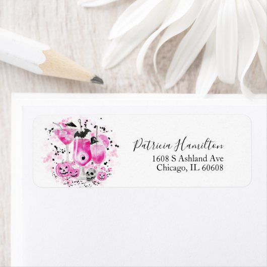 Cute Cocktails Halloween Bruidsfeest Label (Insitu)