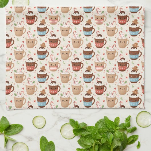 Cute Cocoa Holiday Apron Theedoek (Gevouwen)