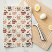 Cute Cocoa Holiday Apron Theedoek (Quarter Fold)