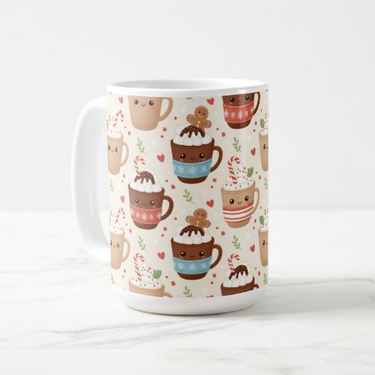 Cute Cocoa Holiday Coffee Mug Koffiemok (Voorkant links)