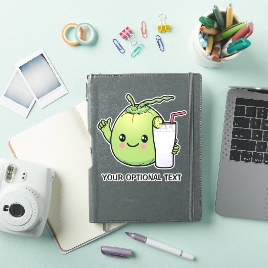 Cute Coconut Custom Text Sticker (iPad Cover)