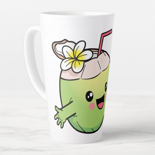 Cute Coconuts, aangepaste naam Latte Mok (Linkerhoek)