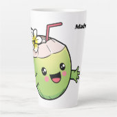 Cute Coconuts, aangepaste naam Latte Mok (Voorkant)