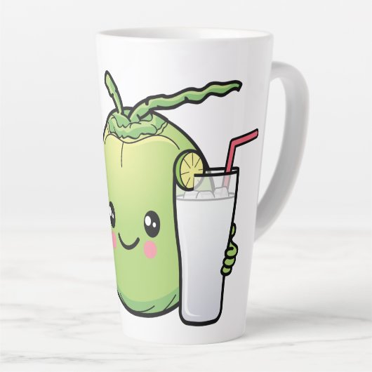 Cute Coconuts, aangepaste naam Latte Mok (Rechterhoek)