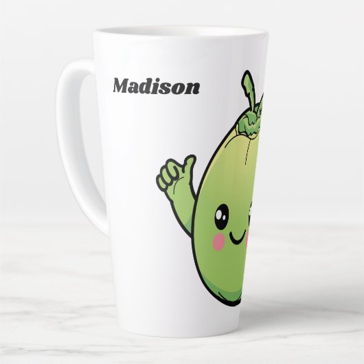 Cute Coconuts, aangepaste naam Latte Mok (Linkerhoek)