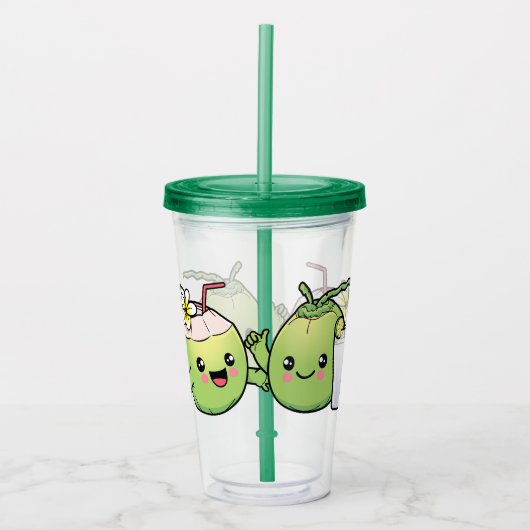 Cute Coconuts Acryl Drinkbeker (Voorkant)