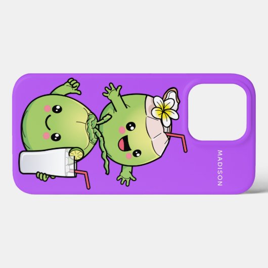 Cute Coconuts, telefoongesprekken met aangepaste n Case-Mate iPhone Case (Achterkant (horizontaal))