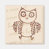 Cute Coffee Bean Owl Bird Magneet (Voorkant)