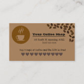 Cute Coffee Bean Shop Punch Visitekaartje (Voorkant)