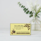 Cute Coffee Bean Shop Punch Visitekaartje (Staand voorkant)
