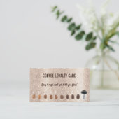 Cute Coffee Beans Gold Glitter Coffee Loyalty (Staand voorkant)