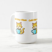 **Cute Coffee Cat – Adorable Cat Drinking Coffee I Koffiemok (Voorkant links)