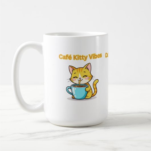 **Cute Coffee Cat – Adorable Cat Drinking Coffee I Koffiemok (Links)