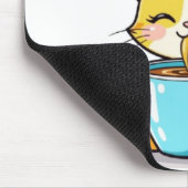**Cute Coffee Cat – Adorable Cat Drinking Coffee I Muismat (Hoek)
