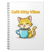 **Cute Coffee Cat – Adorable Cat Drinking Coffee I Notitieboek (Voorkant)