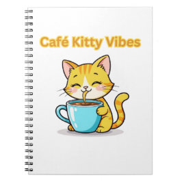 **Cute Coffee Cat – Adorable Cat Drinking Coffee I Notitieboek