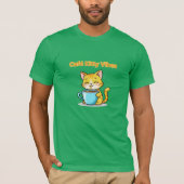 **Cute Coffee Cat – Adorable Cat Drinking Coffee I T-shirt (Voorkant)
