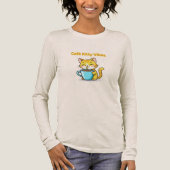 **Cute Coffee Cat – Adorable Cat Drinking Coffee I Tri-Blend Shirt (Voorkant)