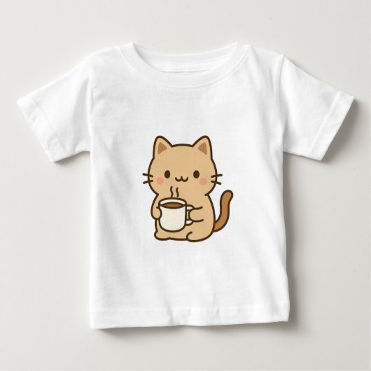 Cute Coffee Cat Kawaii Cozy Aesthetic Design (Voorkant)