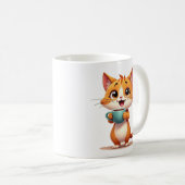 Cute Coffee Cat Mug – Double-Sided Cartoon Design  Koffiemok (Voorkant rechts)