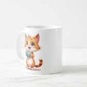 Cute Coffee Cat Mug – Double-Sided Cartoon Design  Koffiemok (Voorkant links)