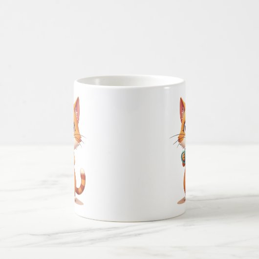 Cute Coffee Cat Mug – Double-Sided Cartoon Design  Koffiemok (Center)