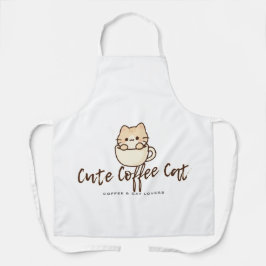 Cute Coffee Cat Schort – Grappige Keuken Voor Koff