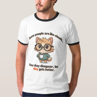 Cute Coffee Cat with Funny Attitude Quote  T-shirt