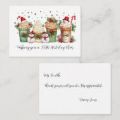 Cute Coffee Christmas Gift Card Holder for Teacher Notitiekaartje (Voorkant / Achterkant)