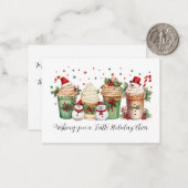 Cute Coffee Christmas Gift Card Holder for Teacher Notitiekaartje (Voorkant / Achterkant in situ)