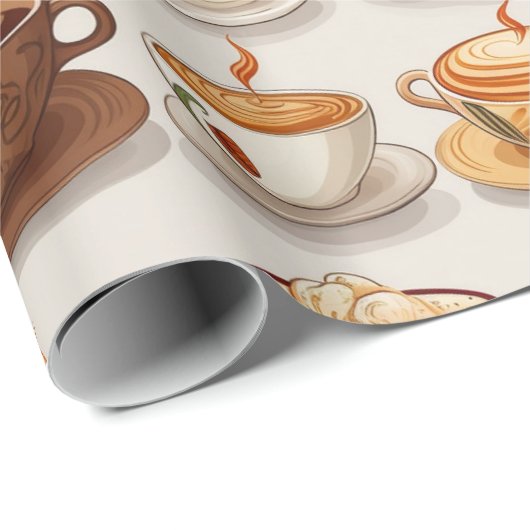Cute Coffee Cup Cadeaupapier (Rol Hoek)