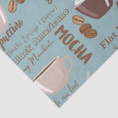 Cute Coffee Cups Cream Caffeine Grains Brown Heart Tissuepapier (Detail)
