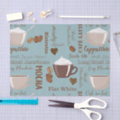 Cute Coffee Cups Cream Caffeine Grains Brown Heart Tissuepapier (Craft)